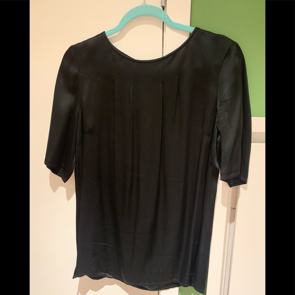 St. John Satin Black Blouse